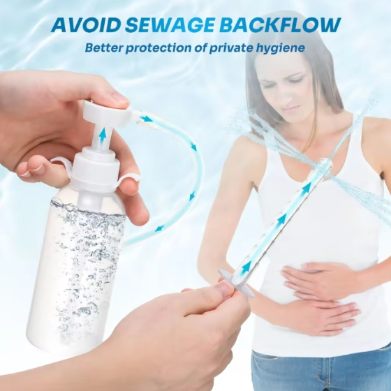 DRNATURALHEALING Vaginal Douche & Bidet Cleaner Kit – Reusable Intimate Cleansing System with Easy-Squeeze Bottle for Personal Hygiene
